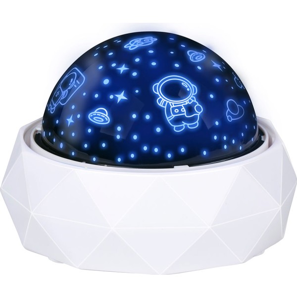 Luz nocturna decorativa led proyección espacial 11,5 x 11,5 x 9 cm